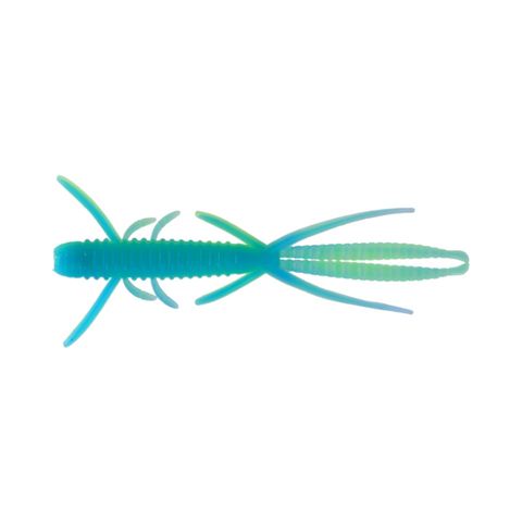 Приманка креветка New shrimp 3.5 inch (89mm) в кольорі Blue-chartreuse №9 PR40 фото