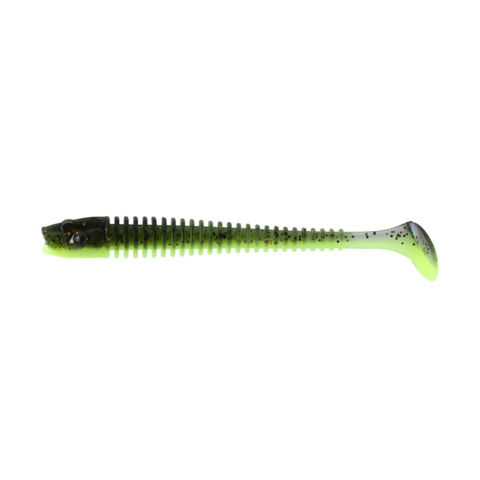 Силіконові приманки віброхвости (102mm) в кольорі Black-chartreuse №6 Goby swing 4" PR81 фото