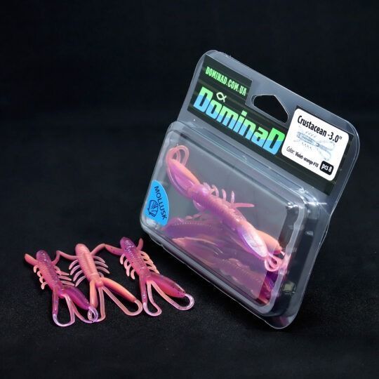Силіконові приманки Crustacean 3.0 в кольорі Violet-Orange №10 PR199 фото